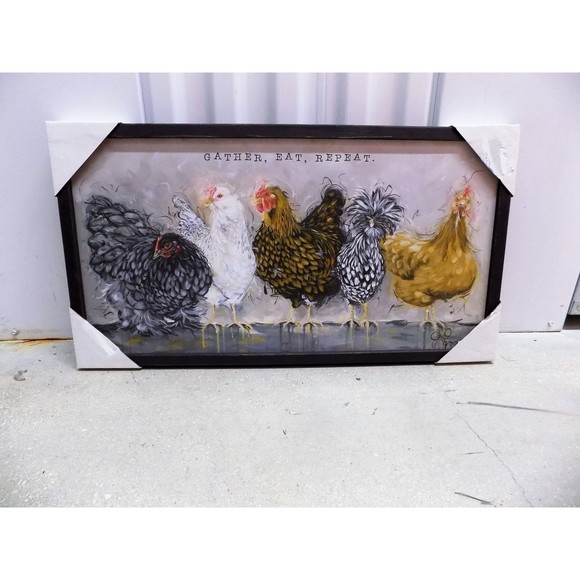 NEW Hens Chickens Country Wall Art Home Farmhouse By Holli Hocks Print - Picture 1 of 6